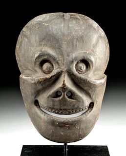 19th C. Tibetan Wood Dance Mask Citipati Skeletal Deity