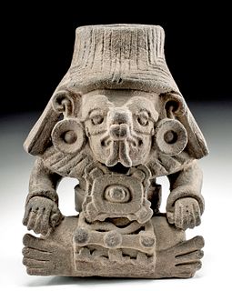 Zapotec Pottery Urn Depicting the Deity Cocijo