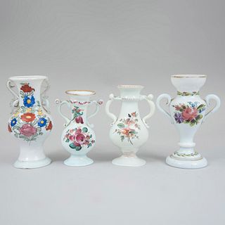 Lot of 4 vases, 20th century, Made in La Granja style crystal.