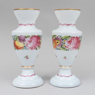 Pair of vases, 20th century, Made in La Granja style crystal.