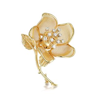Spritzer & Fuhrmann Diamond Flower Brooch