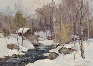 Bernard Corey (American, 1916-2000)      Winter Landscape