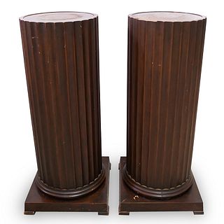 Pair Of Baker Wooden Capital Pedestals