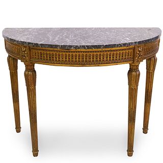 Louis XVI Style Giltwood and Marble Table