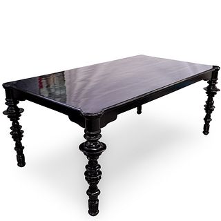 Large Black Lacquered Dining Table