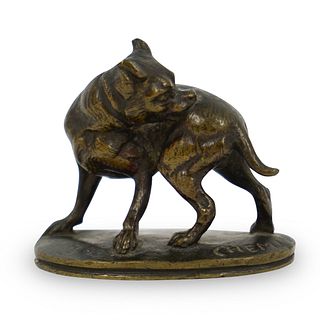 Victor Chemin (French, 1825-1901) Bronze Dog