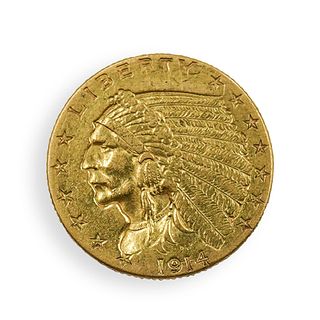1914-D $2.5 Indian Head Gold Coin