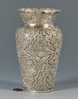 Kashmiri or Indian Silver Vase