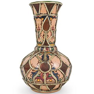 Moroccan Painted Glazed Stoneware Vase