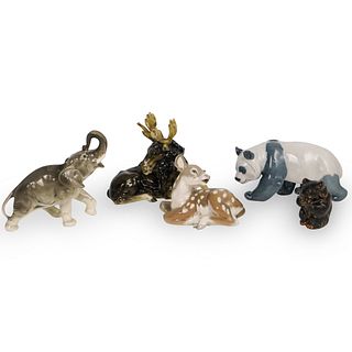 (5 Pc) Porcelain Animal Collection