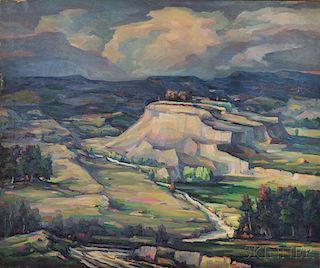 Arthur Gibbes Burton (American, 1883-1969)      Landscape with Butte