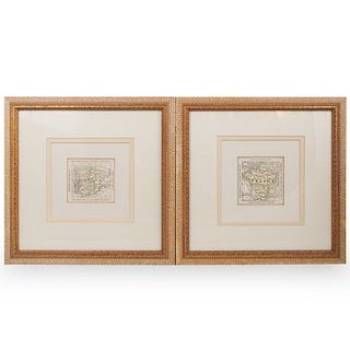 (2 Pc) Engraved Maps of Spain and France