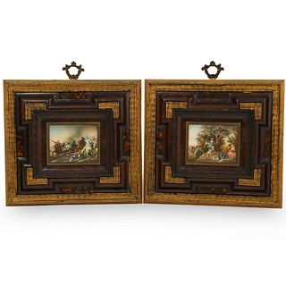 Pair of 19th Ct. Painted Plaques