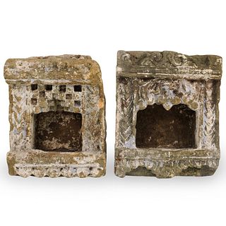 Pair of Concrete Candle Holders