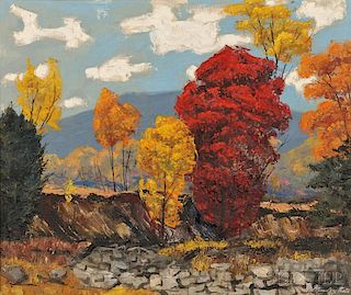 Stanley Bate (American, 1903-1972)      Autumn Landscape