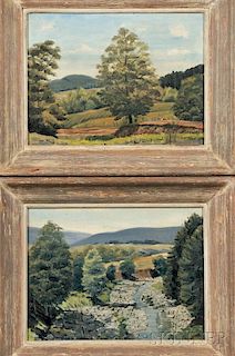 Stanley Bate (American, 1903-1972)      Pair of New England Summer Landscapes