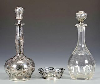 Silver & Glass Decanters, Bowl (3 pcs)