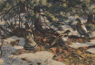 Aiden Lassell Ripley (American, 1896-1969)      Grouse in Winter