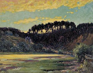 Frederick Mortimer Lamb (American, 1861-1936)      Landscape at Sunset