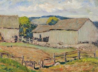 Edward Gregory Smith (American, 1880-1961)      View of a Barn in Summer