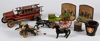Assorted Cast Iron and Toy Items