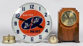 Grouping of 4 Vintage American Clocks