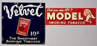 Velvet Tobacco & Model Smoking Tobacco Signs, 2