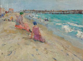 Mabel May Woodward (American, 1877-1945)      At the Beach