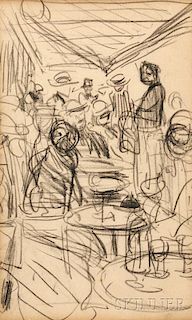 George Benjamin Luks (American, 1867-1933)      Café Scene