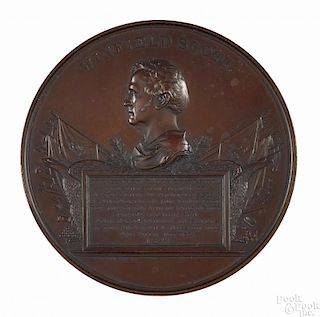 Winfield Scott Virginia medal, ca. 1848, bronzed copper, the dies engraved by C. C. White