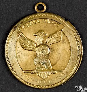 William Jennings Bryan & Arthur Sewell mechanical pendant with eagle, 1 1/2'' dia.