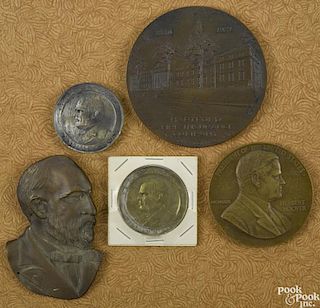 Five miscellaneous medals, to include a Herbert Hoover Inauguration medal, dated March 4, 1929