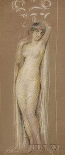 Philip Leslie Hale (American, 1865-1931)      Portrait of a Female Nude with Drape