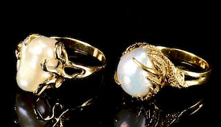 18k & 14k Baroque Pearl Rings