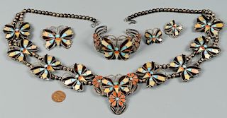 Zuni Jewelry Grouping, Rosita Wallace, 4 pcs.