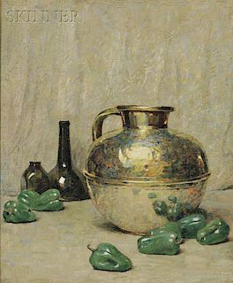 Dines Carlsen (American, 1901-1966)      Still Life with Green Peppers