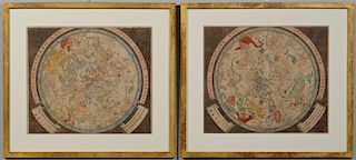 Pair of  Baroque Celestial Maps, Johann Zahn
