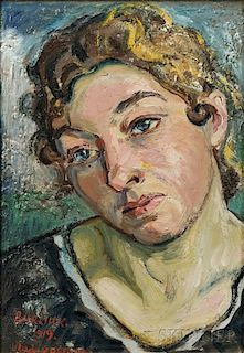 David Burliuk (Ukrainian, 1882-1967)      Portrait of a Woman