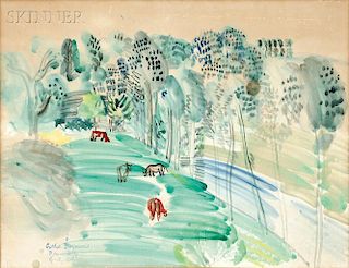 Raoul Dufy (French, 1877-1953)      Pâturage à Gretz au bord de la rivière