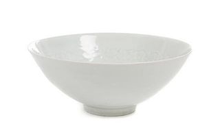 * A Chinese Celadon Glazed Porcelain Bowl Diameter 7 1/4 inches.