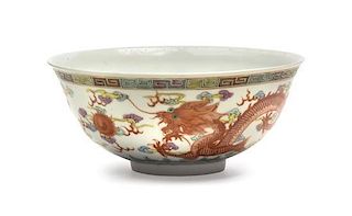* A Famille Rose Porcelain Bowl Diameter 6 1/2 inches.