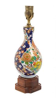 A Polychrome Enamel Porcelain Vase Height overall 21 1/4 inches.