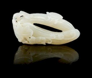 * A White Jade Toggle Height 2 1/2 inches.