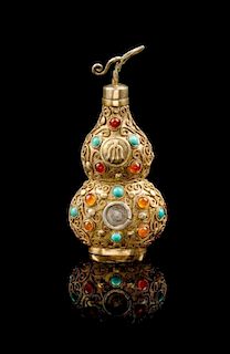 * A Double-Gourd Form Snuff Bottle Height 3 5/8 inches.