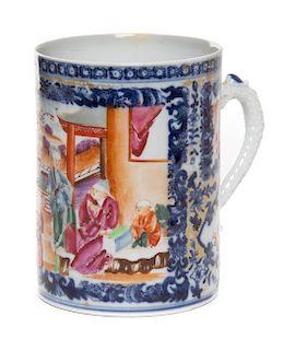 * A Chinese Export Porcelain Mug Height 4 1/2 inches.