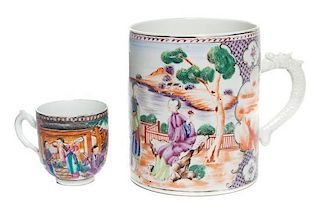 * A Chinese Export Porcelain Large Mug Height 5 1/4 inches.