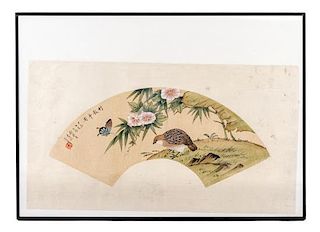 * Yu Zhizhen, (1915-1995), Flowers, Butterfly and Bird