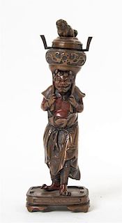 A Japanese Bronze Figure of an Oni Height 10 1/2 inches.