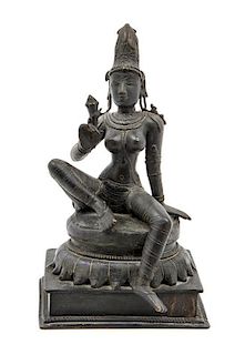 * An Indian Bronze Figure Height 10 1/2 inches.