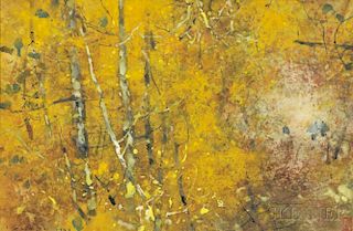 Chen Chi (Chinese/American, 1912-2005)      Golden Autumn Landscape